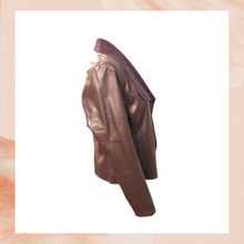 Load image into Gallery viewer, Bagatelle Chocolate Brown Open Front Faux Leather Jacket (Pre-Loved) Large