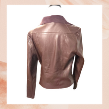 Load image into Gallery viewer, Bagatelle Chocolate Brown Open Front Faux Leather Jacket (Pre-Loved) Large