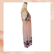 Load image into Gallery viewer, Express Light Pink Floral Sheer Cold Shoulder Midi Dress (Pre-Loved) Size Large