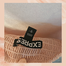 Load image into Gallery viewer, Express Light Pink Floral Sheer Cold Shoulder Midi Dress (Pre-Loved) Size Large