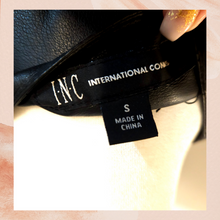 Carica l'immagine nel visualizzatore della galleria, INC Black Ruffle Sleeve Faux Leather Jacket (Pre-Loved) Small