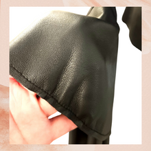 Carica l'immagine nel visualizzatore della galleria, INC Black Ruffle Sleeve Faux Leather Jacket (Pre-Loved) Small