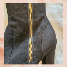 Load image into Gallery viewer, Journee Collection Black Soft Faux Suede Tall Heeled Boots (Pre-Loved) Size 10