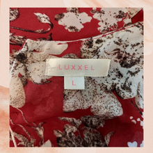 Laden Sie das Bild in den Galerie-Viewer. Luxxel Rust Red Floral Sheer Cut-Out Maxi Dress (Pre-Loved) Large