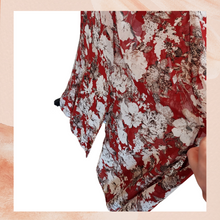 Laden Sie das Bild in den Galerie-Viewer. Luxxel Rust Red Floral Sheer Cut-Out Maxi Dress (Pre-Loved) Large