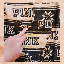 Carregue a imagem no visualizador da Galeria, PINK VS Thermal Knit Fair Isle Dark Gray & White Jumper Pajama's (Pre-Loved) Size Medium