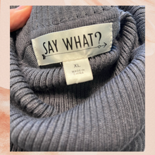 Carica l'immagine nel visualizzatore della galleria, Say What? Gray Turtleneck Faux Leather Panel Sweater Dress (Pre-Loved) Size XL