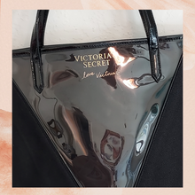 Chargez l'image dans la visionneuse de la galerie, Victoria's Secret Black Patent Metallic Canvas Shoulder Bag (Pre-Loved)