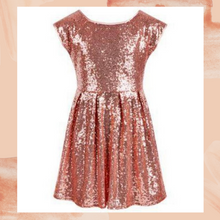 Load image into Gallery viewer, Girl&#39;s Epic Threads Rose Gold Sequin Dress XL
