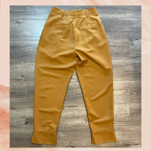 Load image into Gallery viewer, Gold Mustard High Waist Pleated Trousers (Pre-Loved) Size 10