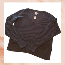Load image into Gallery viewer, VS PINK Gray V-Neck Cable Knit Sweater Small
