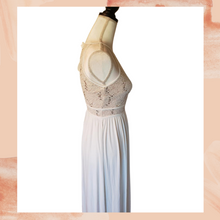 Load image into Gallery viewer, Morgan & Co. White Full-Length Lace Embellished Formal Prom Dress Size 1-2 (Pre-Loved)