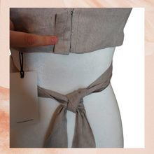 Load image into Gallery viewer, 7 For All Mankind Khaki Linen Cut-Out Spaghetti Strap Bustier NWT Small

