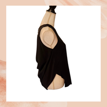 Load image into Gallery viewer, Amanda Uprichard Silk Black Cascading Cowl Open Back Sleeveless Blouse (Pre-Loved) Size Small
