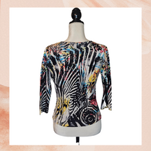 Load image into Gallery viewer, Animal Print Sequin Embellished 3/4 Sleeve Top (Pre-Loved) OS (See Measurements)
