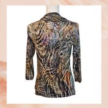 Load image into Gallery viewer, Animal Print Square Neck 3/4 Sleeve Shirt (Pre-Loved) Medium
