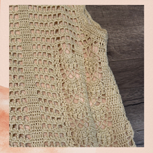 Cargue la imagen en el visor de la galería, Audrey 3+1 Beige Crochet Gold Flecked Tank Mini Dress (Pre-Loved) Size Medium
