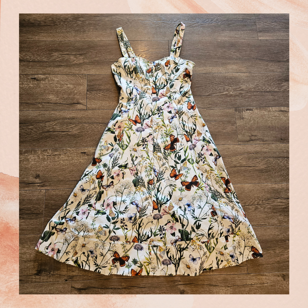 Avec Les Filles Floral Butterfly Fit & Flare Midi Dress (Pre-Loved) Si –  Taylor & Cambria