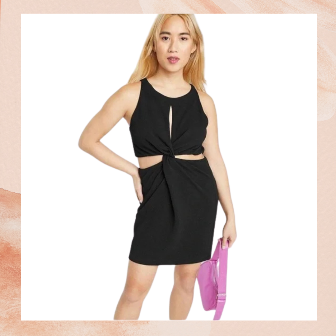 Black Twist Front Cut-Out Mini Dress NWT Size Medium Black Twist Front Cut-Out Mini Dress NWT Size Medium