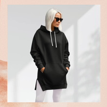 Chargez l'image dans la visionneuse de la galerie, Black Warmy Tunic Hooded Sweatshirt NWOT Size Large
