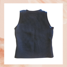 Carregue a imagem no visualizador da Galeria, Black Ribbed Cropped Tank Top (Pre-Loved) OS (See Measurements)
