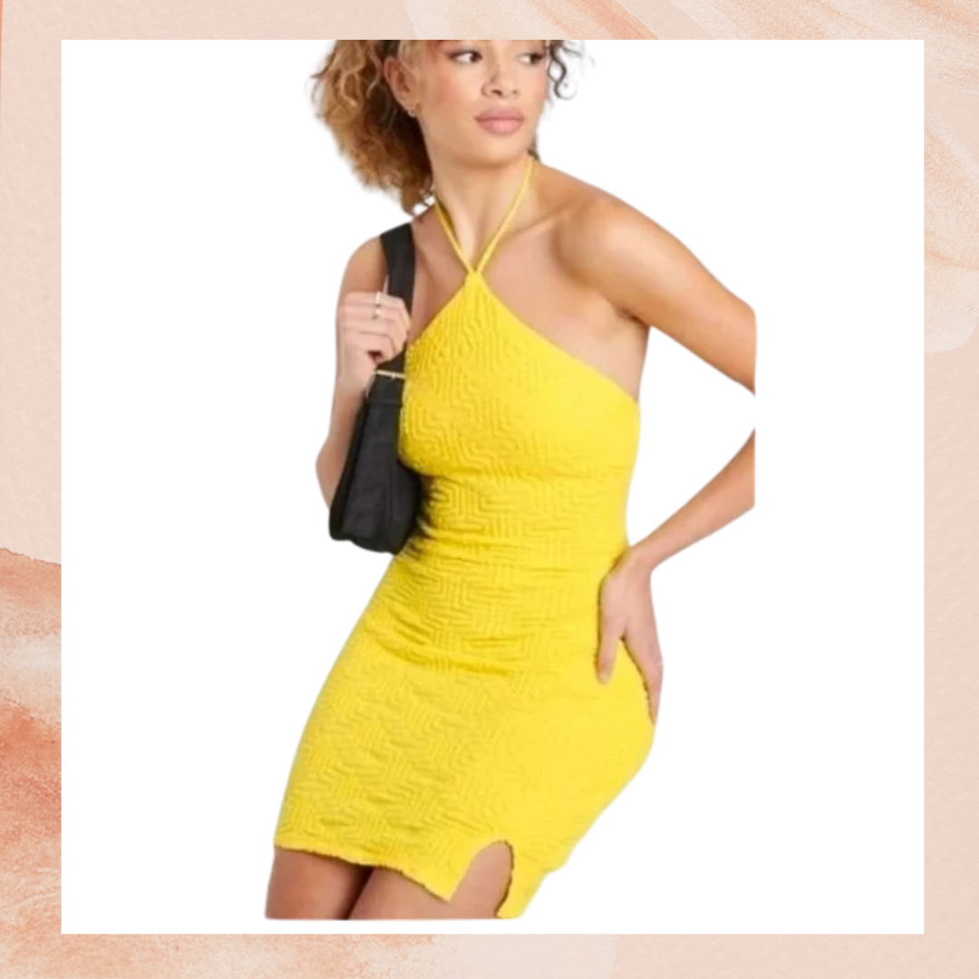 Bright Yellow Halter Bodycon Mini Dress NWT Taylor & Cambria Bright Yellow Halter Bodycon Mini Dress NWT Taylor & Cambria