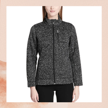 Laden Sie das Bild in den Galerie-Viewer. Calvin Klein Black Heathered Fleece Front Zip Jacket (Pre-Loved) Size Small
