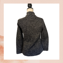Laden Sie das Bild in den Galerie-Viewer. Calvin Klein Black Heathered Fleece Front Zip Jacket (Pre-Loved) Size Small
