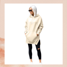 Chargez l&#39;image dans la visionneuse de la galerie, Cream Warmy Tunic Hooded Sweatshirt NWOT Size Large
