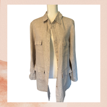 Chargez l'image dans la visionneuse de la galerie, Crown Linen Designs Beige Linen Button-Up Shirt Jacket NWT Size XL
