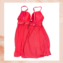 Cargue la imagen en el visor de la galería, Daisy Fuentes Hot Pink Sheer Babydoll Bustier Lingerie (Pre-Loved) Size M
