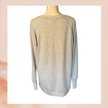 Load image into Gallery viewer, Danskin Gray Striped Light Knit T-Shirt (Pre-Loved) Size XL
