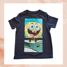 Load image into Gallery viewer, Dark Gray SpongeBob Mood Graphic T-Shirt (Pre-Loved) XS 4/5 (Boy&#39;s)
