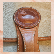 Load image into Gallery viewer, Dooney &amp; Bourke Beige &amp; Brown All Weather Leather Crossbody Handbag (Pre-Loved) Medium
