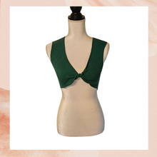 Load image into Gallery viewer, Emerald Green Knitted Twist Cropped Tank Top NWT Size XS
