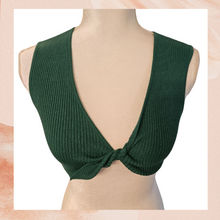 Load image into Gallery viewer, Emerald Green Knitted Twist Cropped Tank Top NWT Size XS
