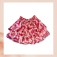 Carregue a imagem no visualizador da Galeria, Express Pink Floral Layered Ruffle Mini Skirt (Pre-Loved) Size Large
