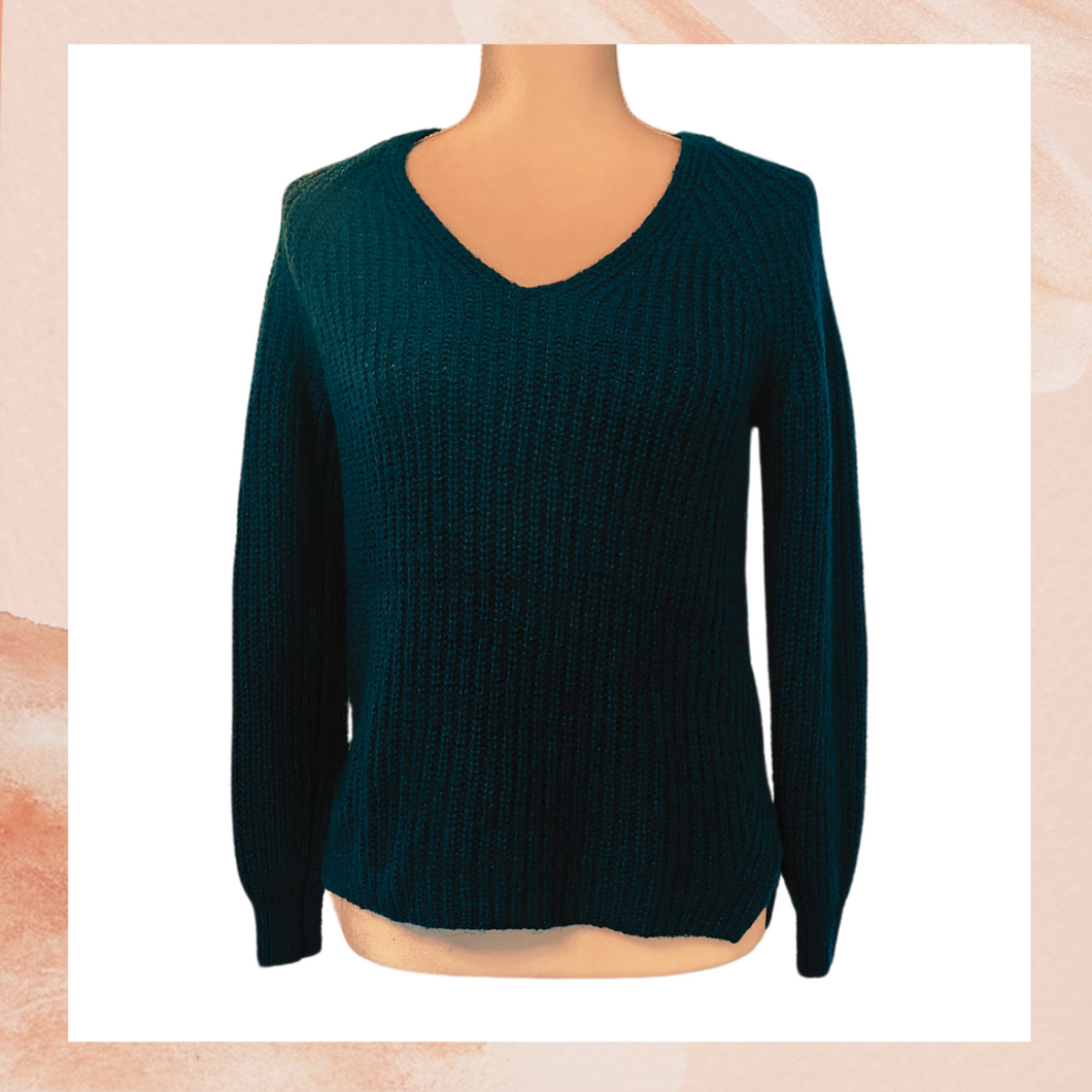 GAP Deep Dark Teal Tight Cable Knit Sweater (Pre-Loved) Small