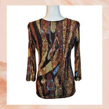 Chargez l&#39;image dans la visionneuse de la galerie, G Wheels Colorful Y2K Sheer 3/4 Sleeve Blouse (Pre-Loved) Large
