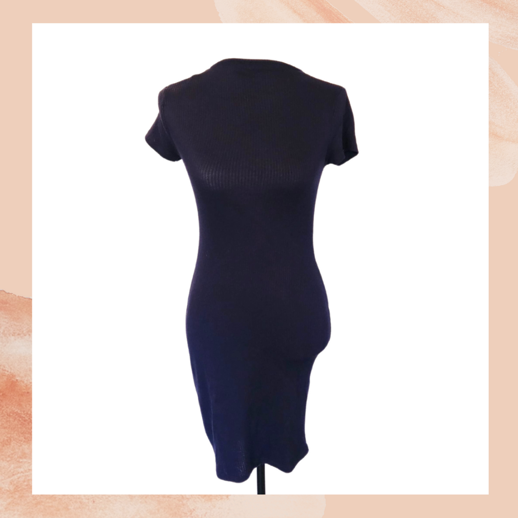 Gemma & Olivia Deep Navy Knit Bodycon Dress (Pre-Loved) Medium