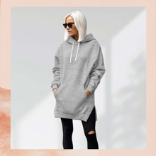 Carregue a imagem no visualizador da Galeria, Gray Warmy Tunic Hooded Sweatshirt NWOT Size Large
