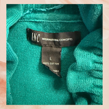 Carregue a imagem no visualizador da Galeria, INC Jade Green Ruffle Trim 3/4 Sleeve Shrug (Pre-Loved) Size Large
