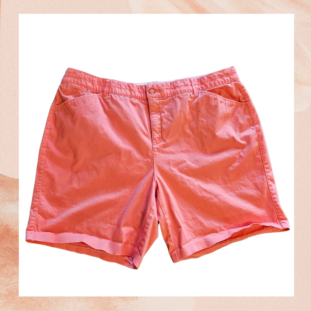 Intro Coral Pink Casual Chino Shorts (Pre-Loved) Size 18W