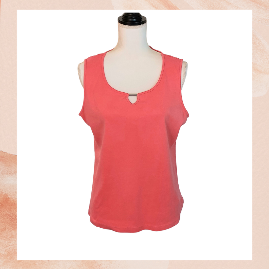 Karen Scott Coral Pink Tank Top (Pre-Loved) Large