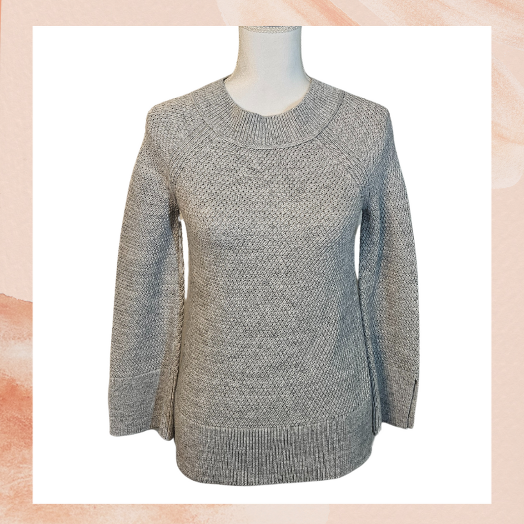 Light Gray Holey Knit Sweater (Pre-Loved) OS See Measurements