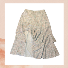 Carregue a imagem no visualizador da Galeria, Light Green Floral Boho Split Ruffle Maxi Skirt (Pre-Loved) Size XL
