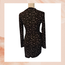 Carregue a imagem no visualizador da Galeria, Lush Black Floral Wrap Mini Dress (Pre-Loved) Medium
