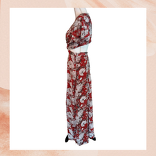 Load image into Gallery viewer, Luxxel Rust Red Floral Sheer Cut-Out Maxi Dress (Pre-Loved) Large
