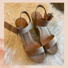 Load image into Gallery viewer, Madden Girl Blush Pink Ankle Strap Stacked Espadrille Wedge Sandals (Pre-Loved) Size 9
