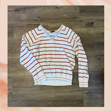 Load image into Gallery viewer, Mark Scot Vintage Striped Pullover V-Neck Sweater (Pre-Loved) Size Small
